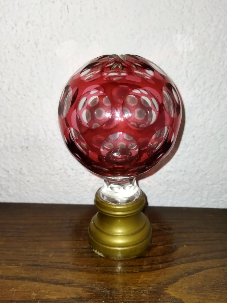 Staircase Ball, Colored And Faceted Crystal, Architectural Element, Stair Railing -photo-2