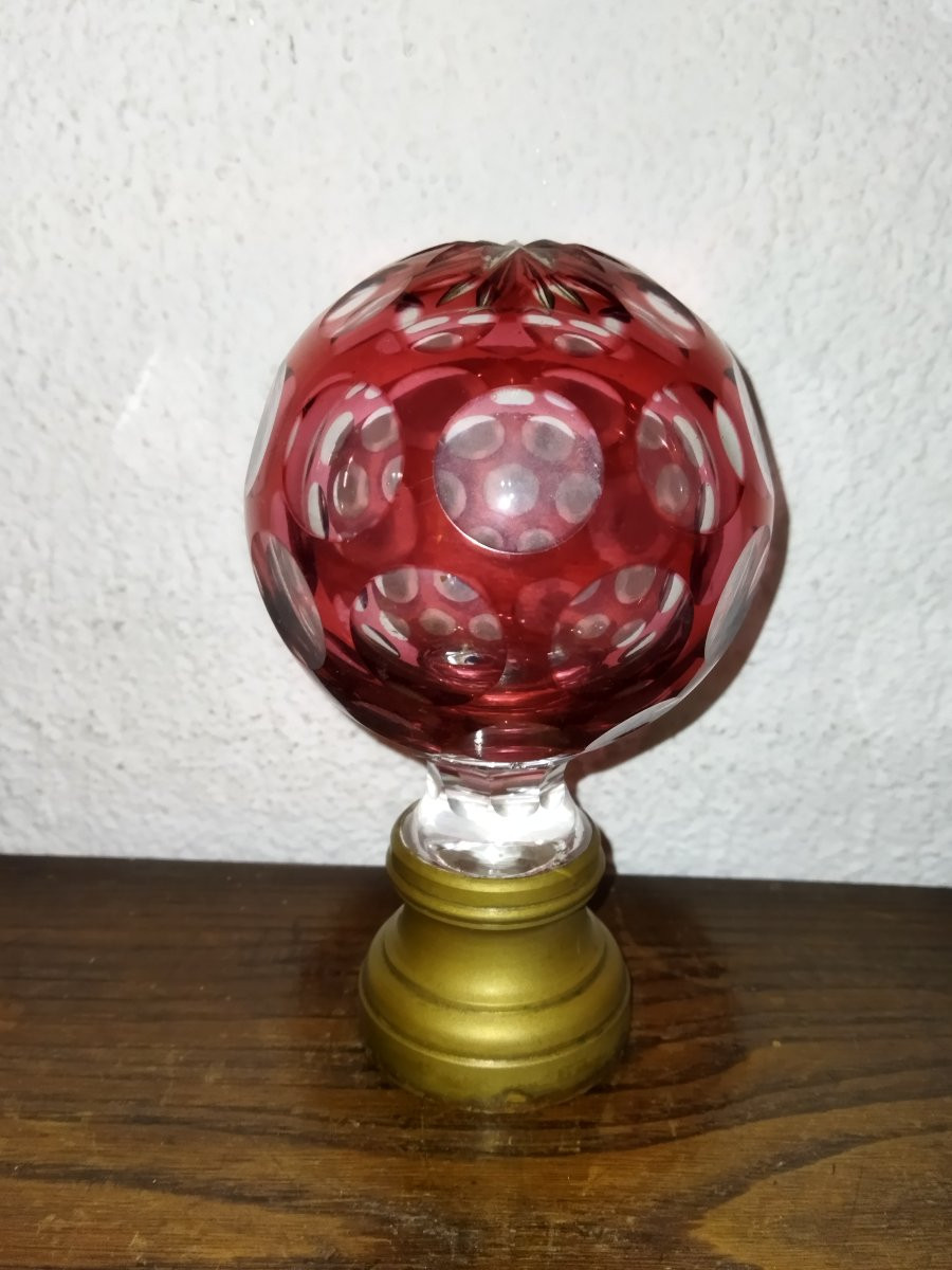 Staircase Ball, Colored And Faceted Crystal, Architectural Element, Stair Railing -photo-3