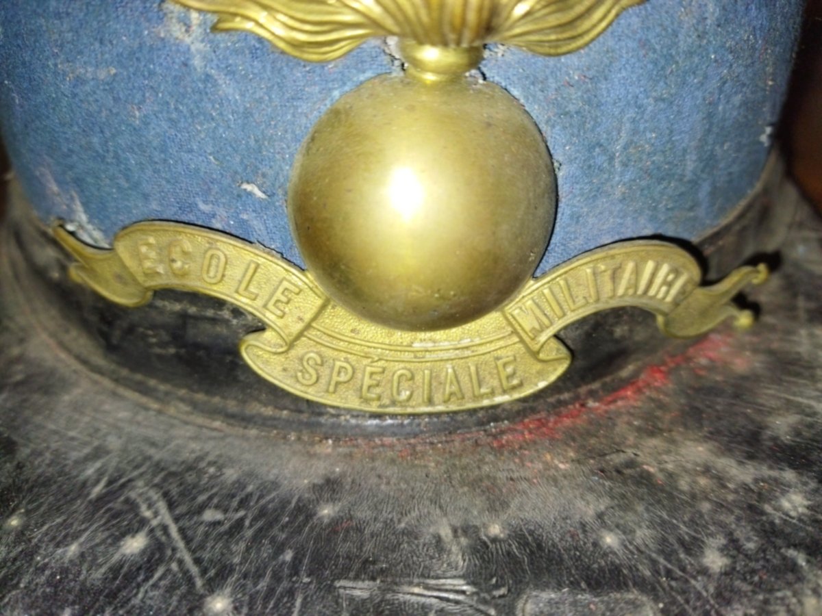 MILITARIA SHAKO Coiffe ancienne de l'École de Saint-Cyr Collection-photo-3