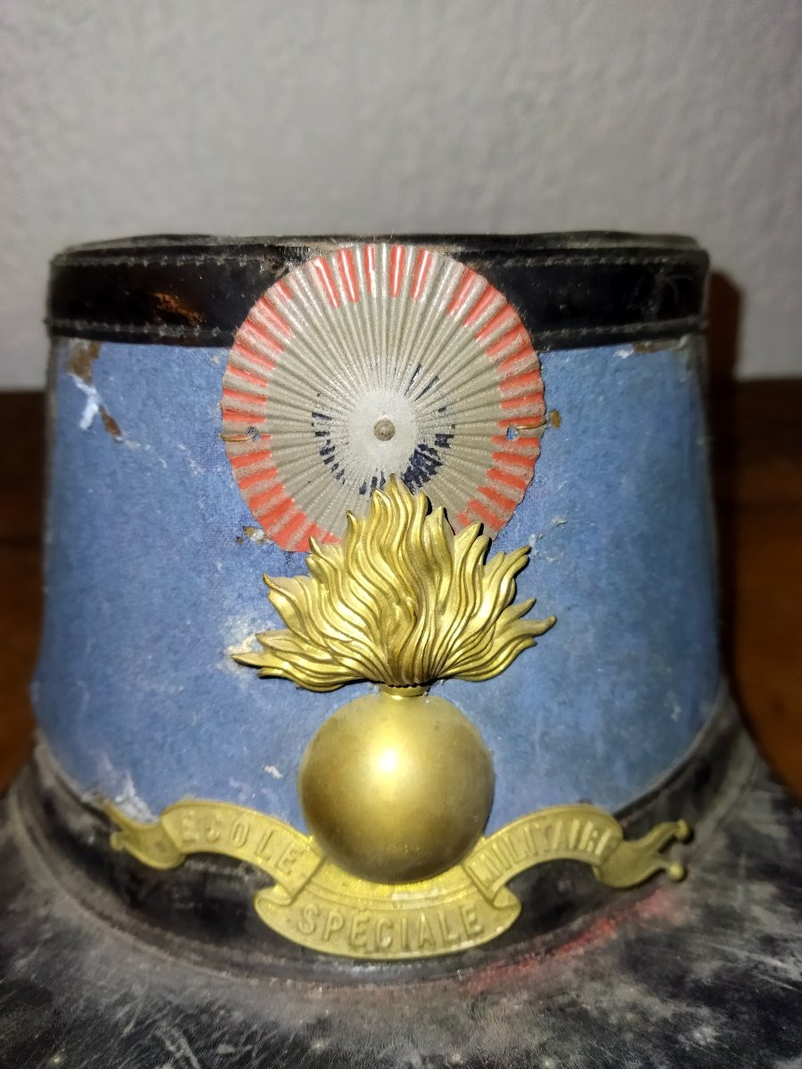 MILITARIA SHAKO Coiffe ancienne de l'École de Saint-Cyr Collection-photo-4