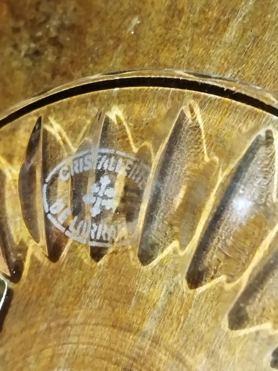 Cristal De Lorraine 6 Colored Cut Crystal Stemmed Glasses, New Condition -photo-5