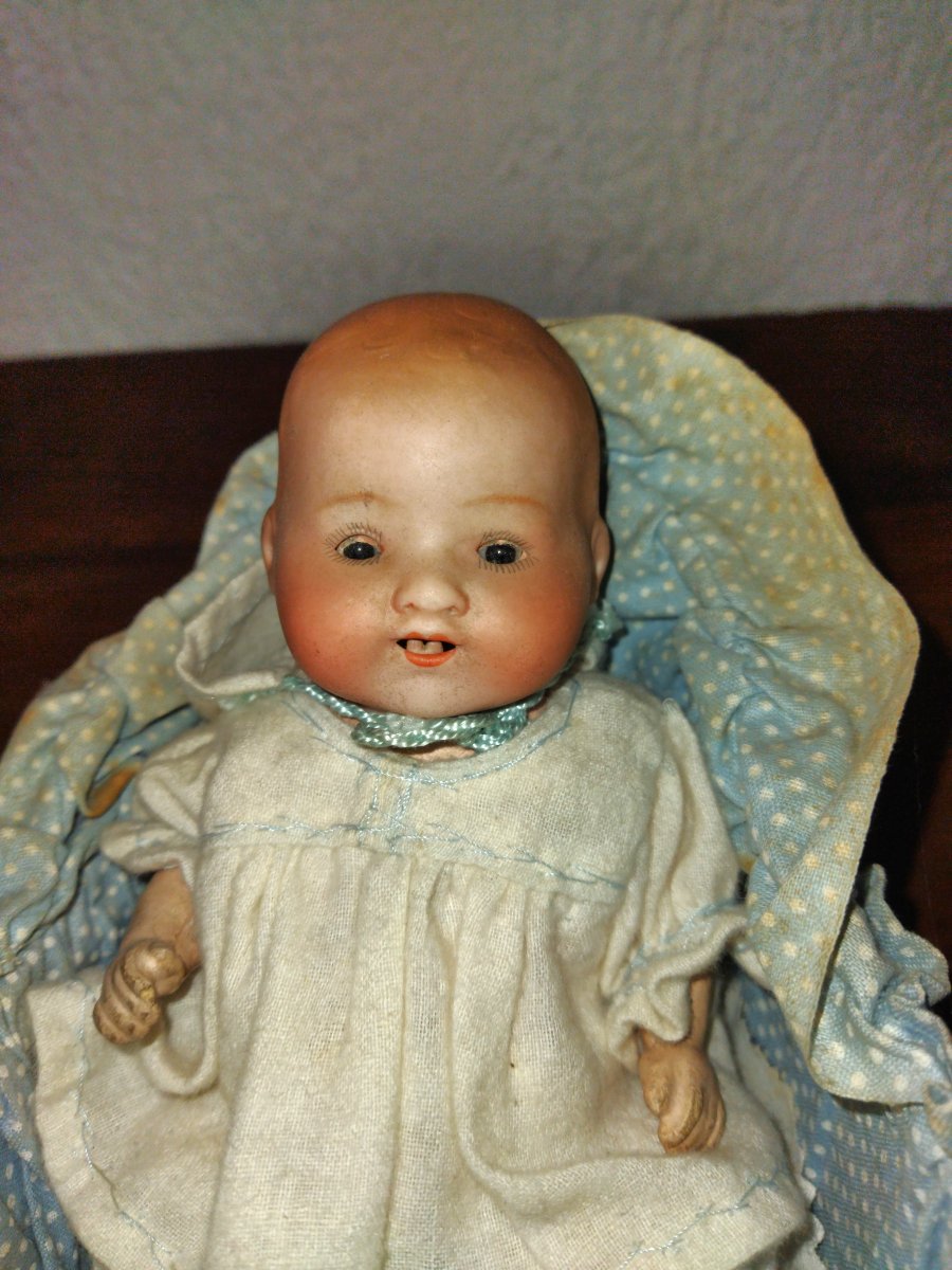 ARMAND MARSEILLE Germany Poupon Bébé dormeur Jouet ancien Porcelaine & Composition Collection-photo-1