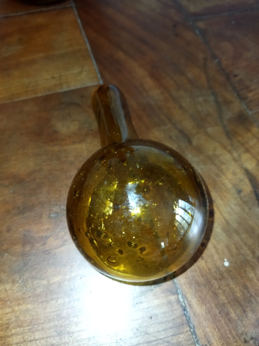 Biot Amber-colored Blown Glass Carafe/piercer Tableware-photo-8