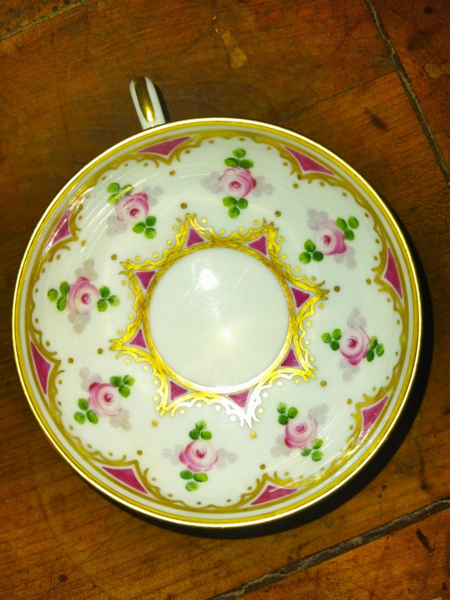 Limoges Legrand & Cie Set Of 12 Hand-decorated And Gilded Porcelain Cups-photo-6