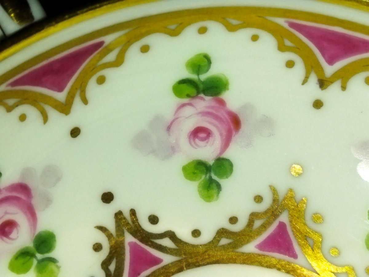 Limoges Legrand & Cie Set Of 12 Hand-decorated And Gilded Porcelain Cups-photo-7