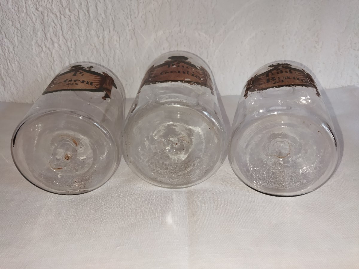 3 Antique Apothecary Jars, Blown Glass Pharmacy Jars, 19th Century Collection-photo-5