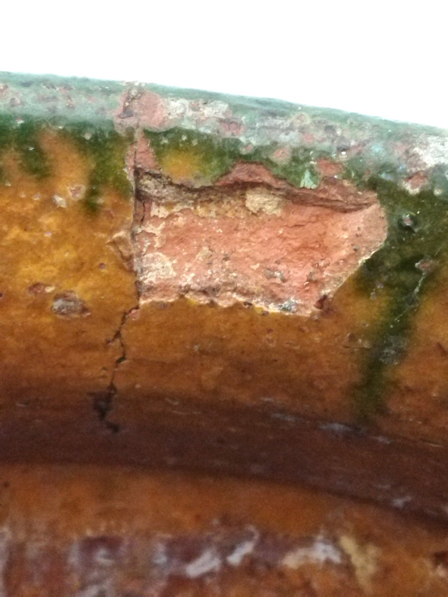 POTERIE Terre cuite Vernissée Verte Sud-Ouest Pot à Graisse/Confit Art populaire COLLECTION-photo-1