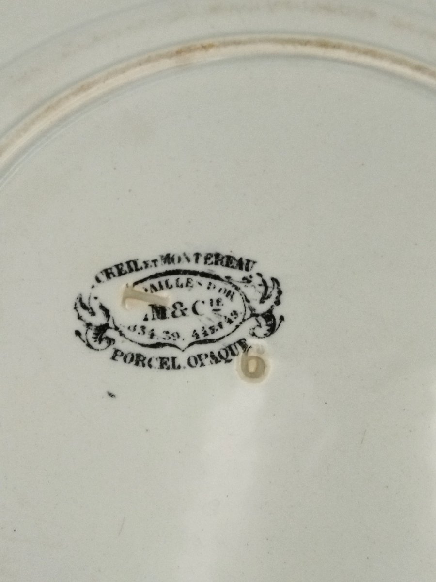 Creil & Montereau Plate Inscribed "st Joseph" & "st Hubert" Patrons Of Carpenters & Hunters -photo-4