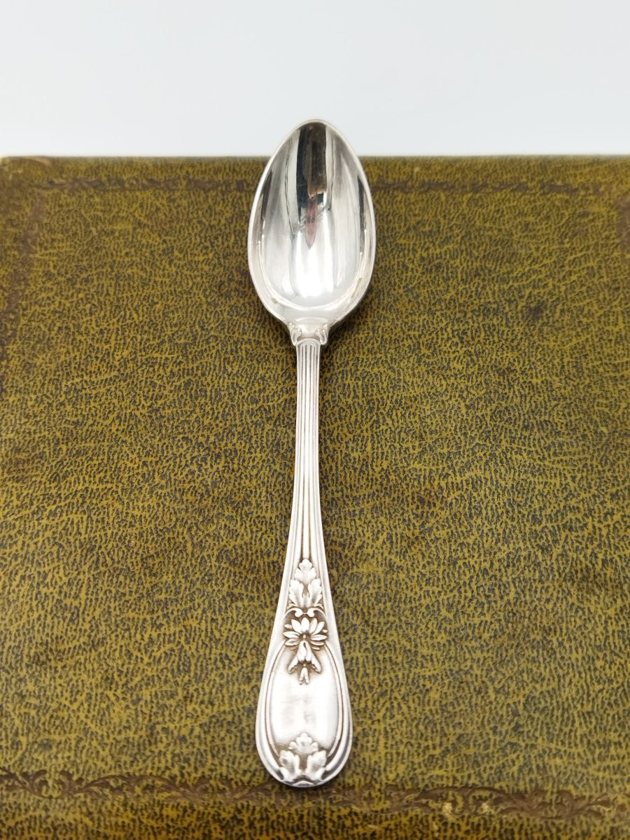 Christofle Set Of 12 Mocha Spoons, Tableware 20th Century-photo-6