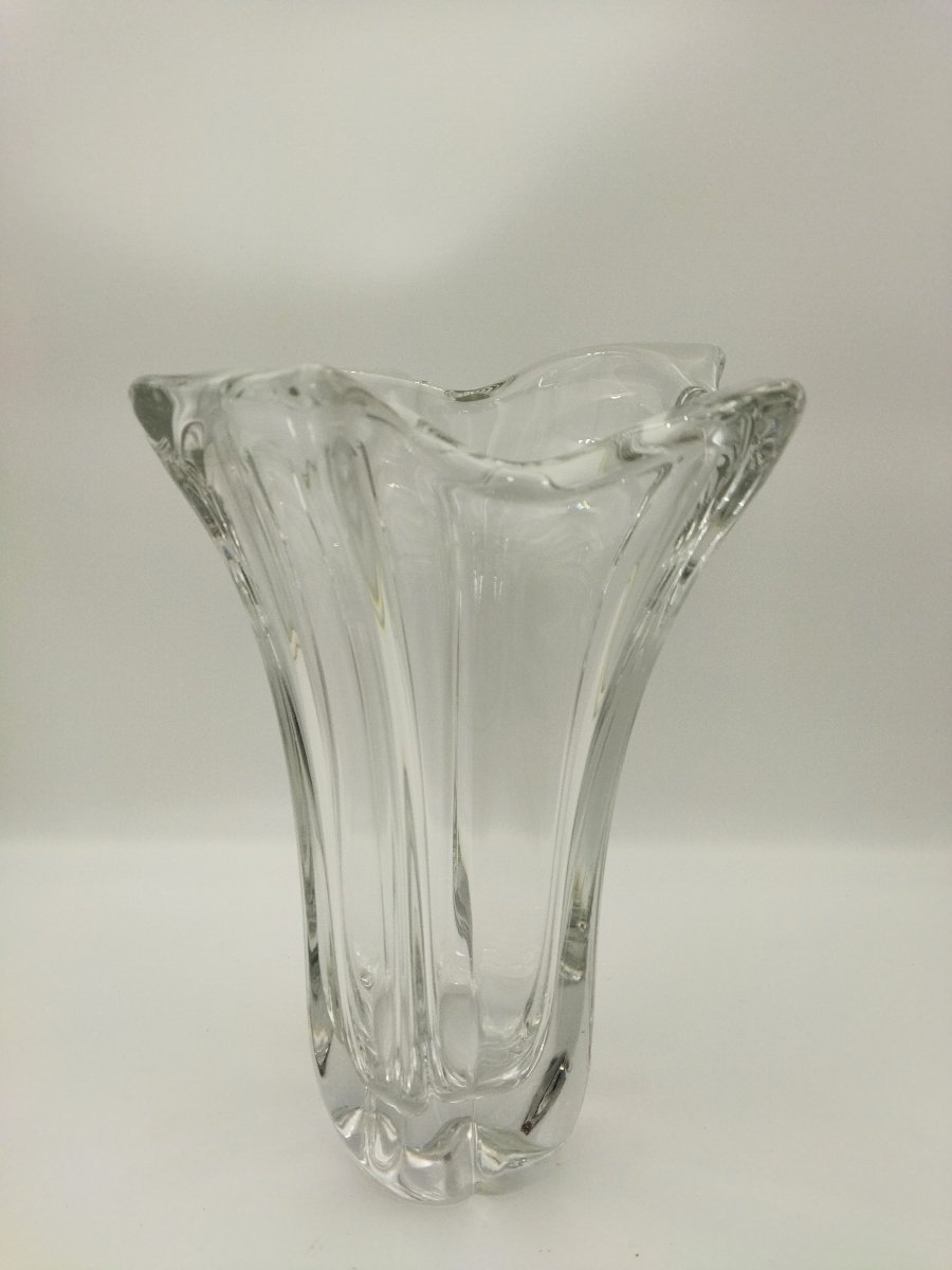 Daum France Large Crystal Vase With Scalloped Polylobed Neck, 32cm-photo-5