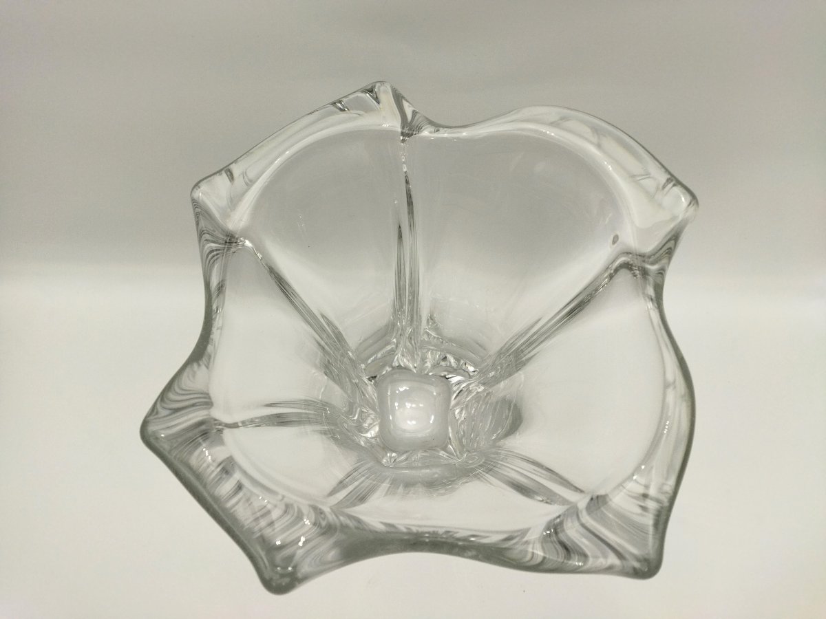 Daum France Large Crystal Vase With Scalloped Polylobed Neck, 32cm-photo-6