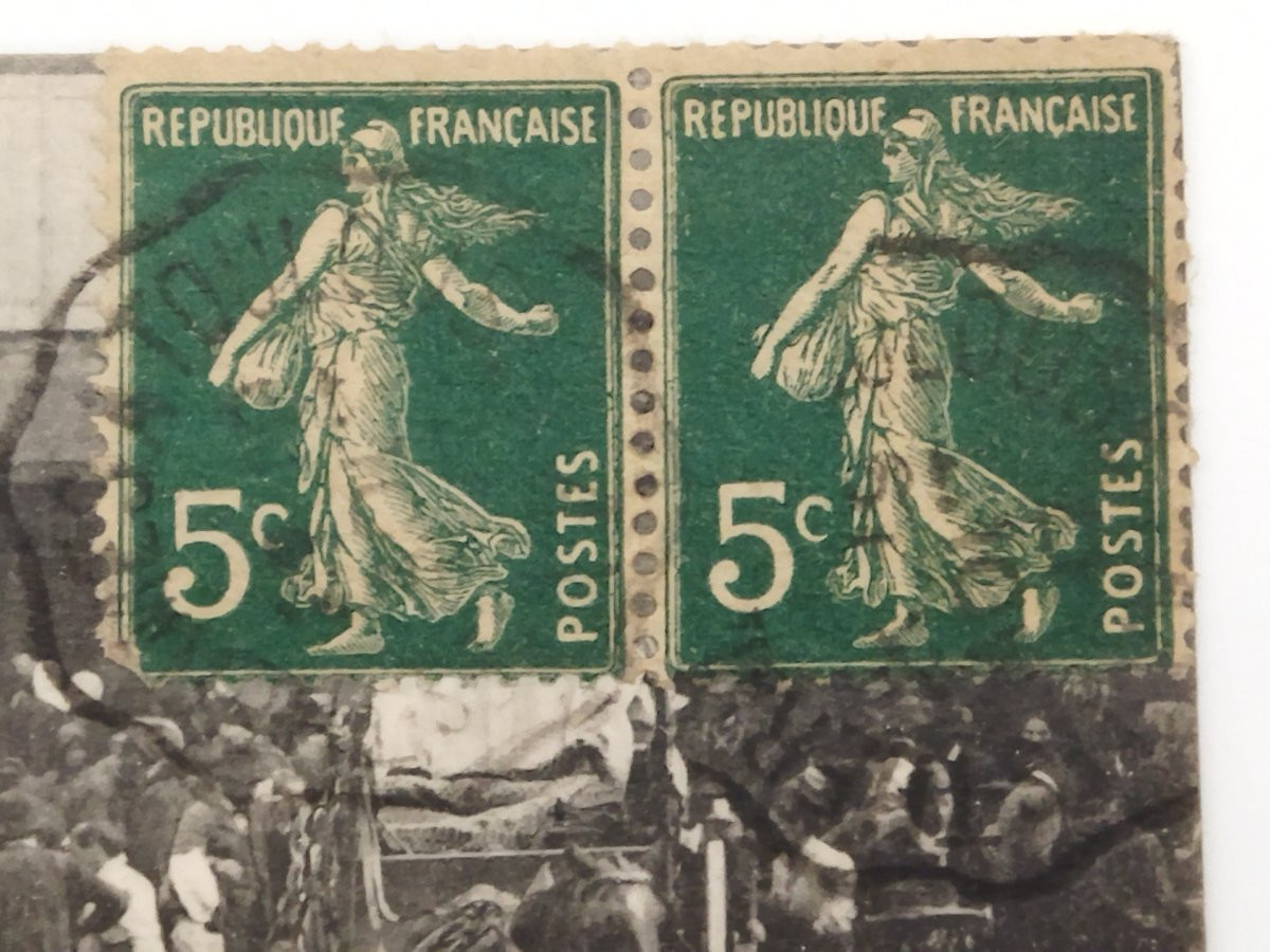 Vintage Animated Postcard "the Pig Market" Ariège, Occitanie Collection-photo-4