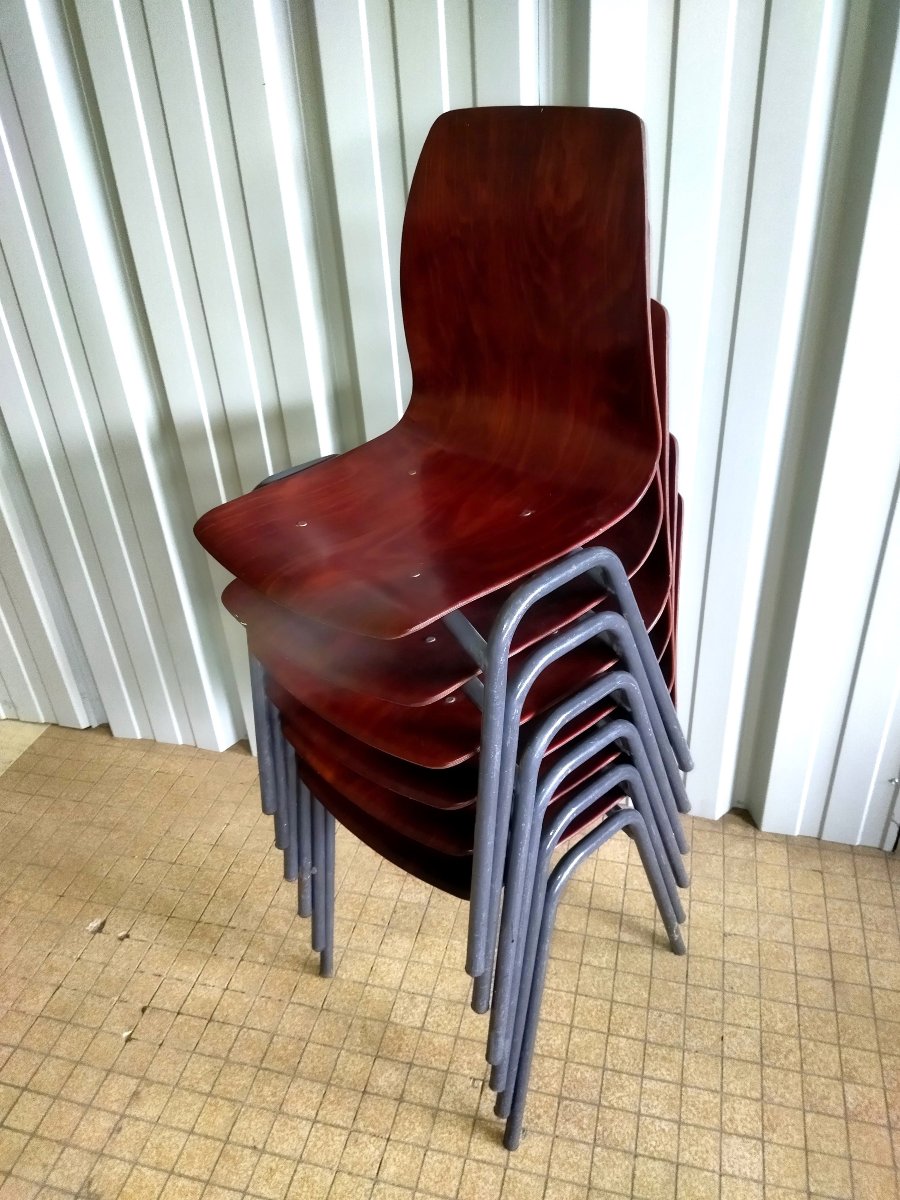 PAGWOOD PAGHOLZ Série De 6 Chaises Enfant de Collectivité Design GERMANY -photo-4