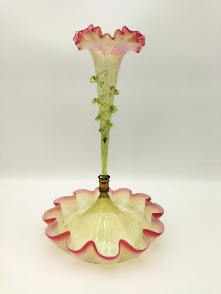 MURANO Centre de Table en Verre soufflé Tulipier XIX -photo-3