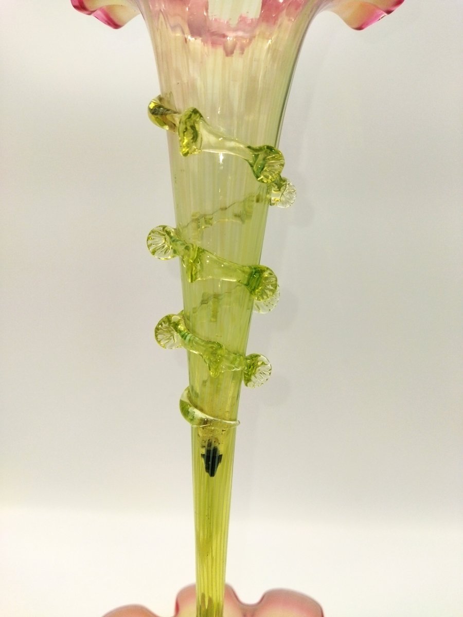 MURANO Centre de Table en Verre soufflé Tulipier XIX -photo-4