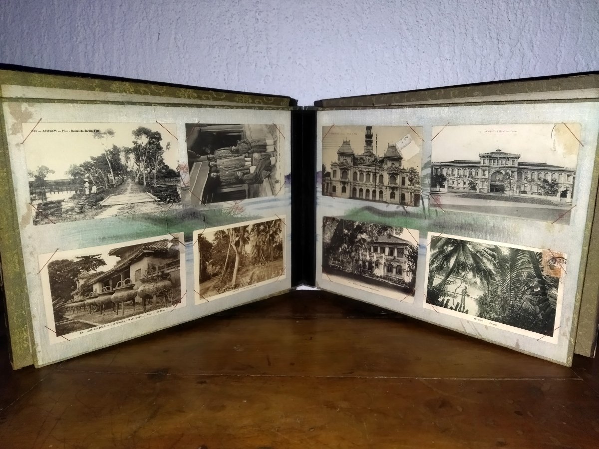 VIET-NAM INDOCHINE ALBUM 75 Cartes Postales anciennes Collection ANNAM HANOI TONKIN-photo-1