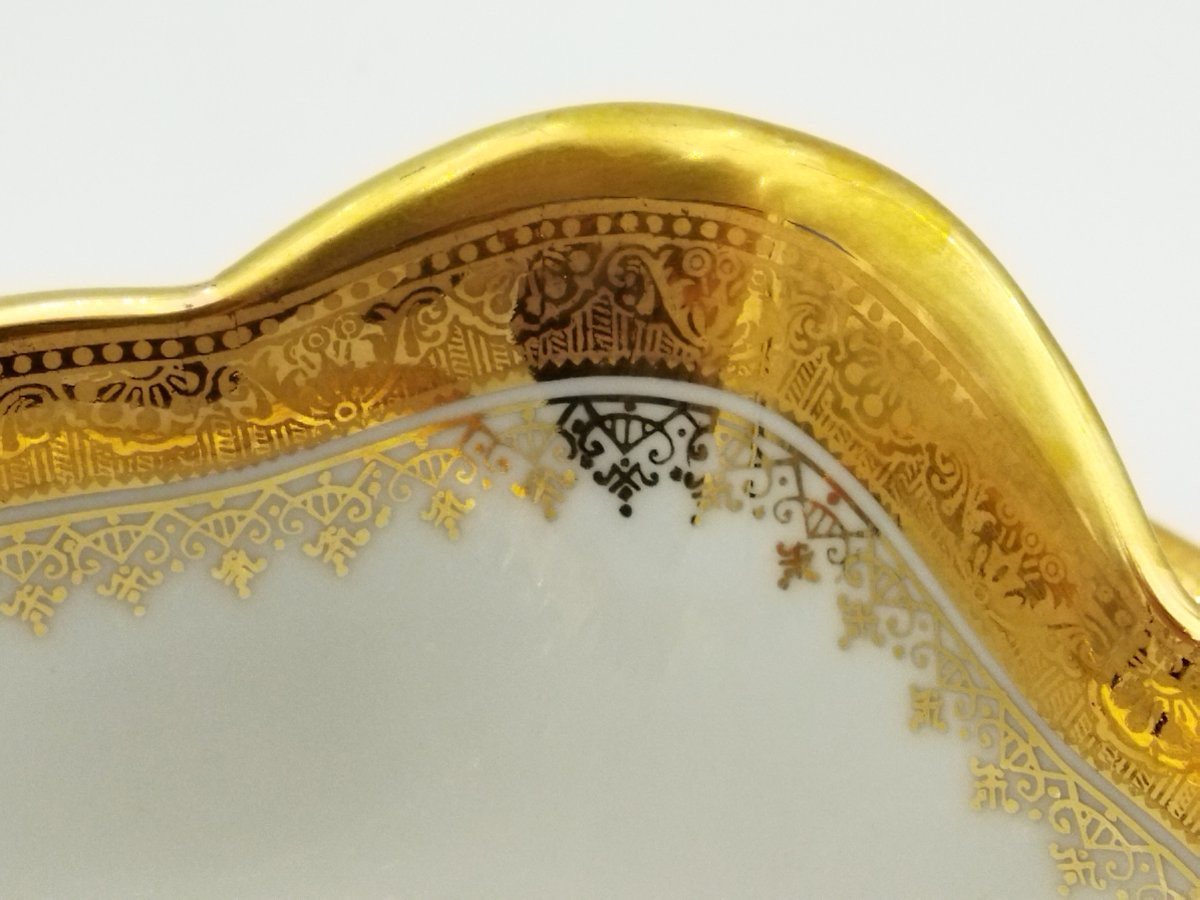 LIMOGES UNIC SAUCIERE Porcelaine dorée ART DE LA TABLE-photo-5