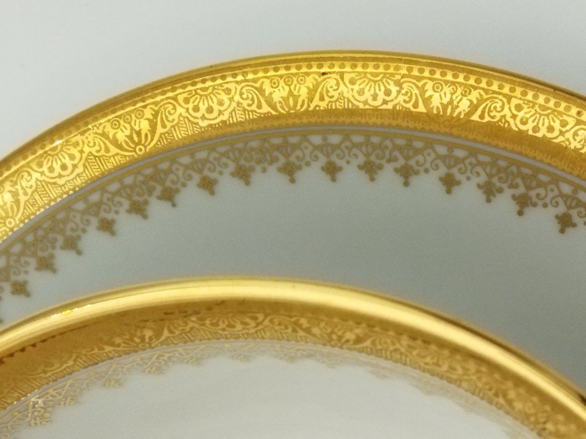 LIMOGES UNIC SAUCIERE Porcelaine dorée ART DE LA TABLE-photo-6