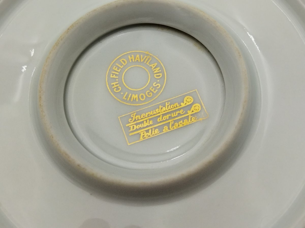 Limoges Haviland Sauce Pan Gilded Porcelain Tableware-photo-3