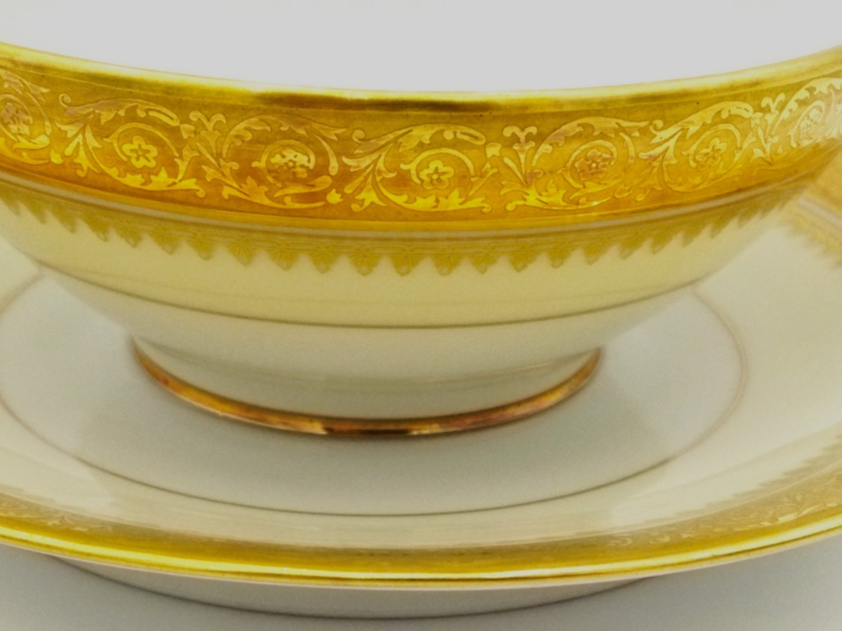 Limoges Haviland Sauce Pan Gilded Porcelain Tableware-photo-5