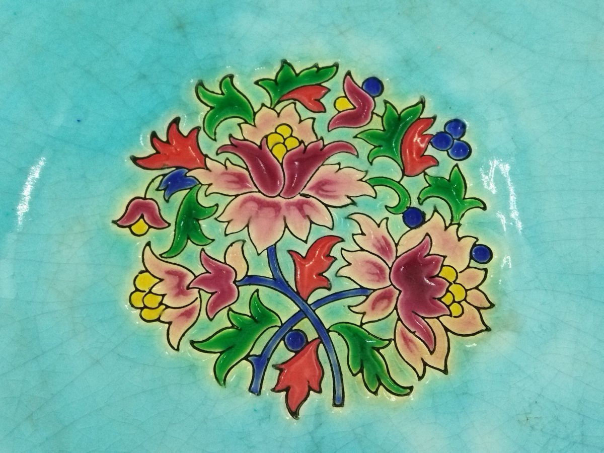 LONGWY Dessous de Plat Décor Floral Cloisonné-photo-3