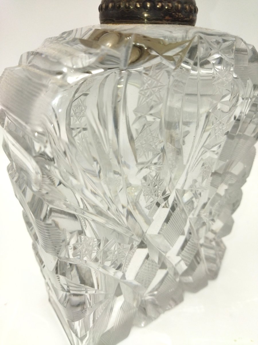 CARAFE WHISKY Cristal taillé et Argent ART DE LA TABLE-photo-2