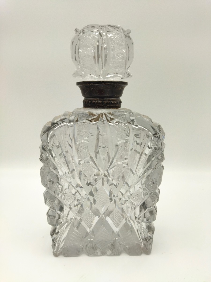 CARAFE WHISKY Cristal taillé et Argent ART DE LA TABLE