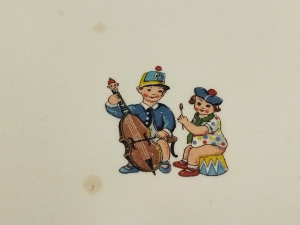 SALINS 2 Assiettes Décor d'Enfants Musiciens Collection-photo-3