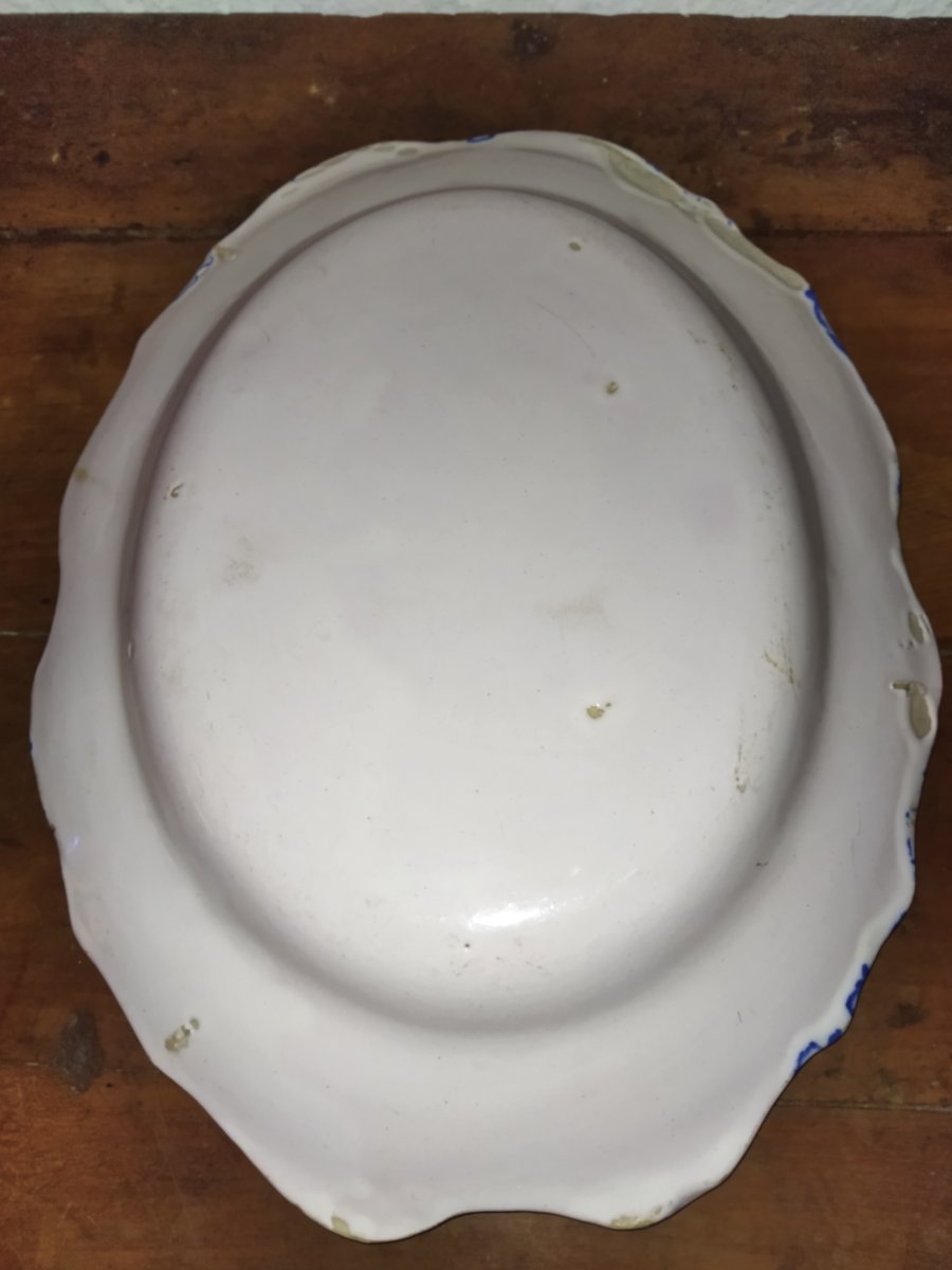 Regional Earthenware Oval Serving Platter With Floral Motifs Collection-photo-2