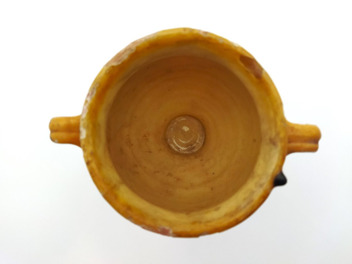 POTERIE Vernissée ancienne Sud-Ouest Petit Pot à Graisse/Confit Art Populaire Collection 14cms-photo-5