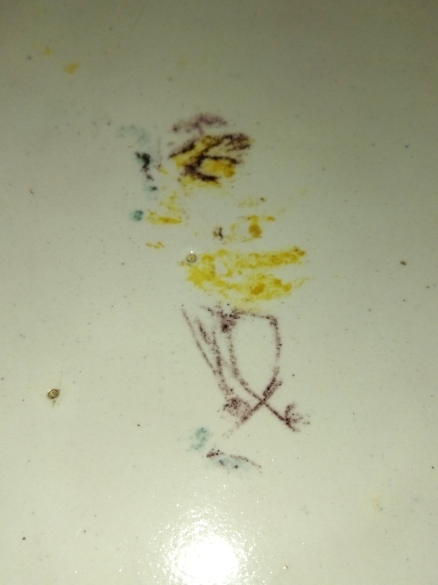 FAIENCE RÉGIONALE Plat de Service ovale à Motifs floraux polychromes dont Renoncules Collection-photo-3