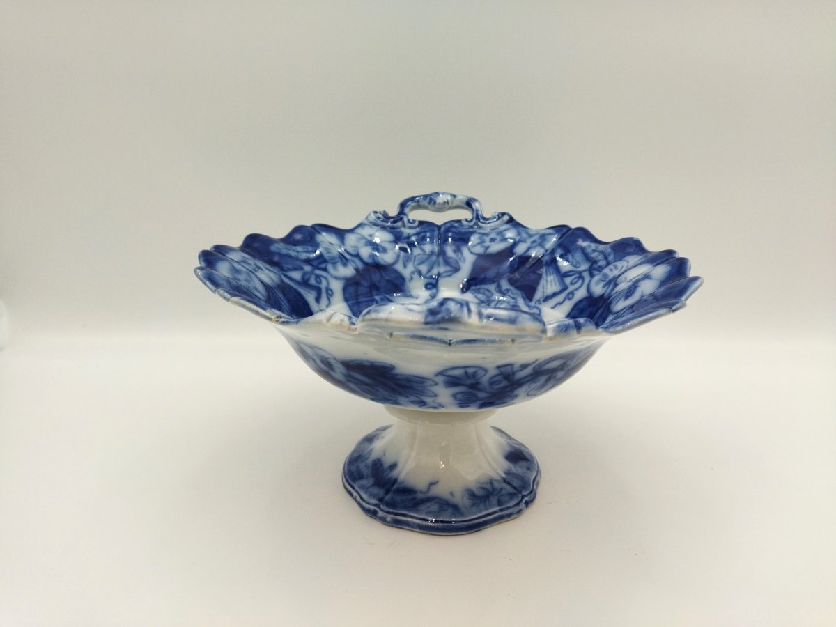 VIEILLARD JOHNSTON  Compotier Ancien à Oreilles Coupe sur Piédouche Faience De BORDEAUX  XIX-photo-4