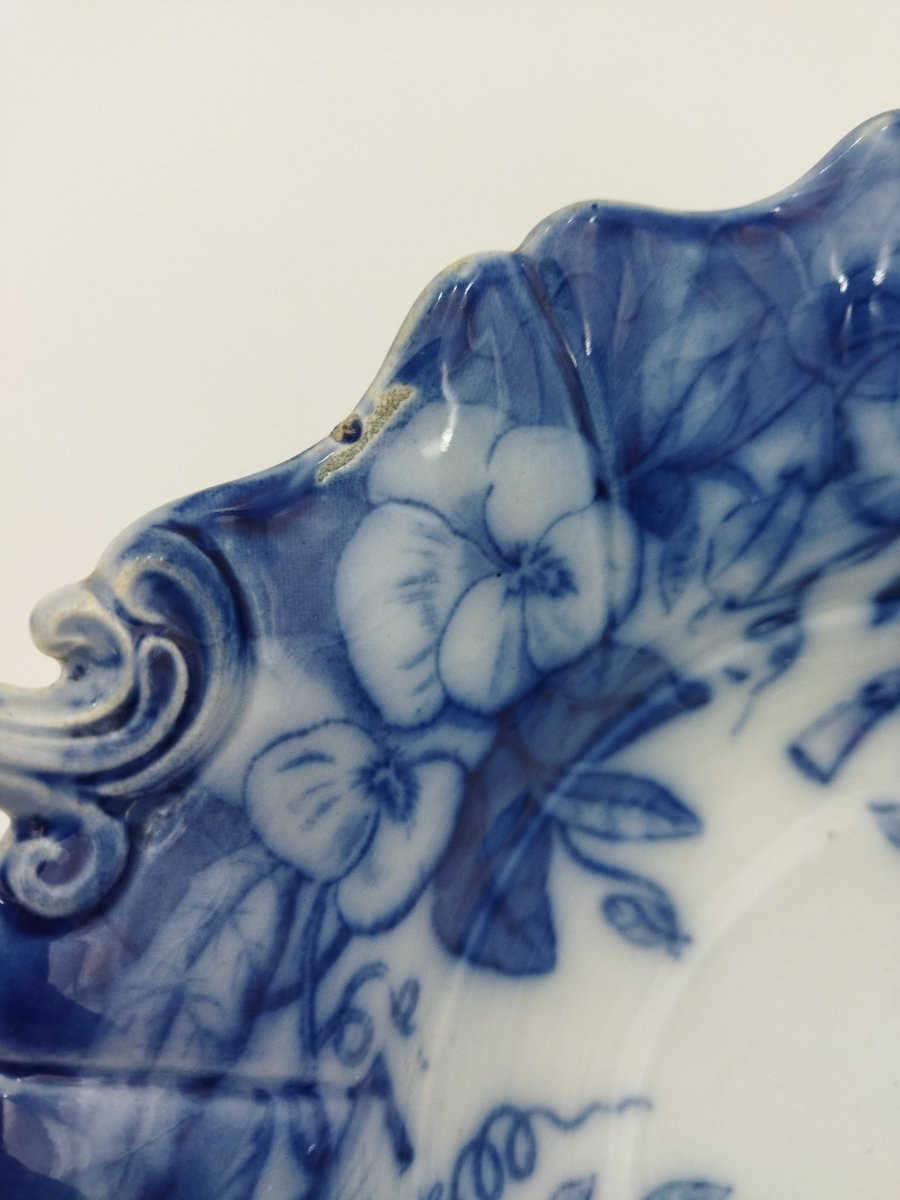 VIEILLARD JOHNSTON  Compotier Ancien à Oreilles Coupe sur Piédouche Faience De BORDEAUX  XIX-photo-2