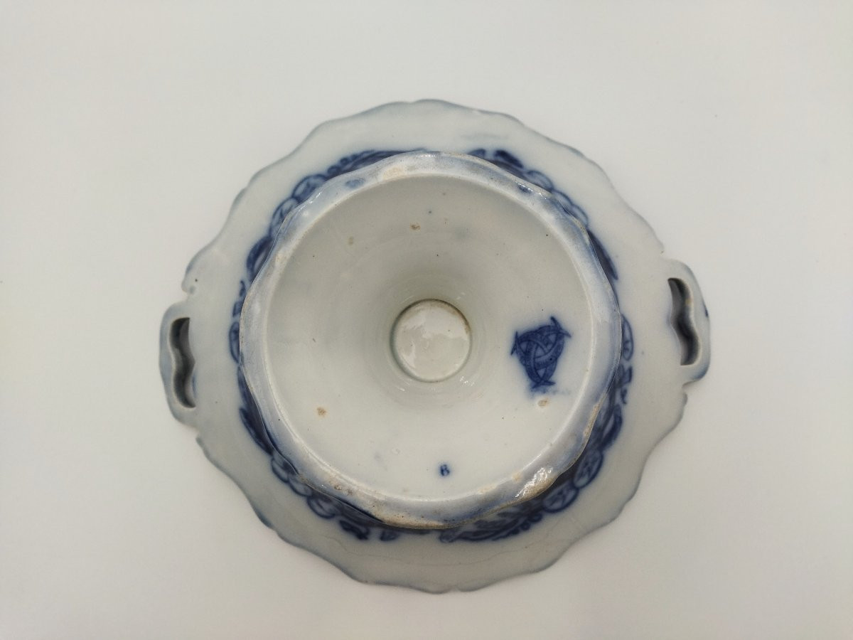 VIEILLARD JOHNSTON  Compotier Ancien à Oreilles Coupe sur Piédouche Faience De BORDEAUX  XIX-photo-6