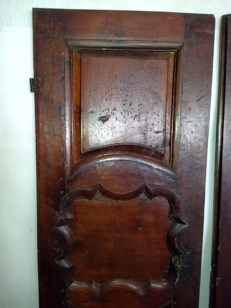 PORTES d'Armoire En Bois Massif  Epoque Louis XV Fin XVIII-photo-2