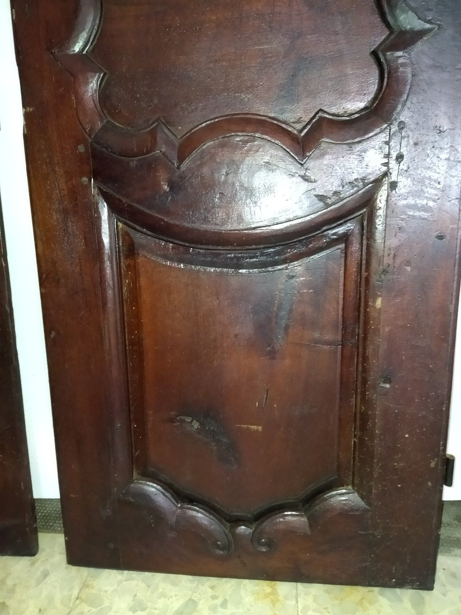 PORTES d'Armoire En Bois Massif  Epoque Louis XV Fin XVIII-photo-1