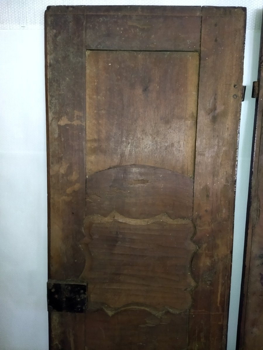 PORTES d'Armoire En Bois Massif  Epoque Louis XV Fin XVIII-photo-5