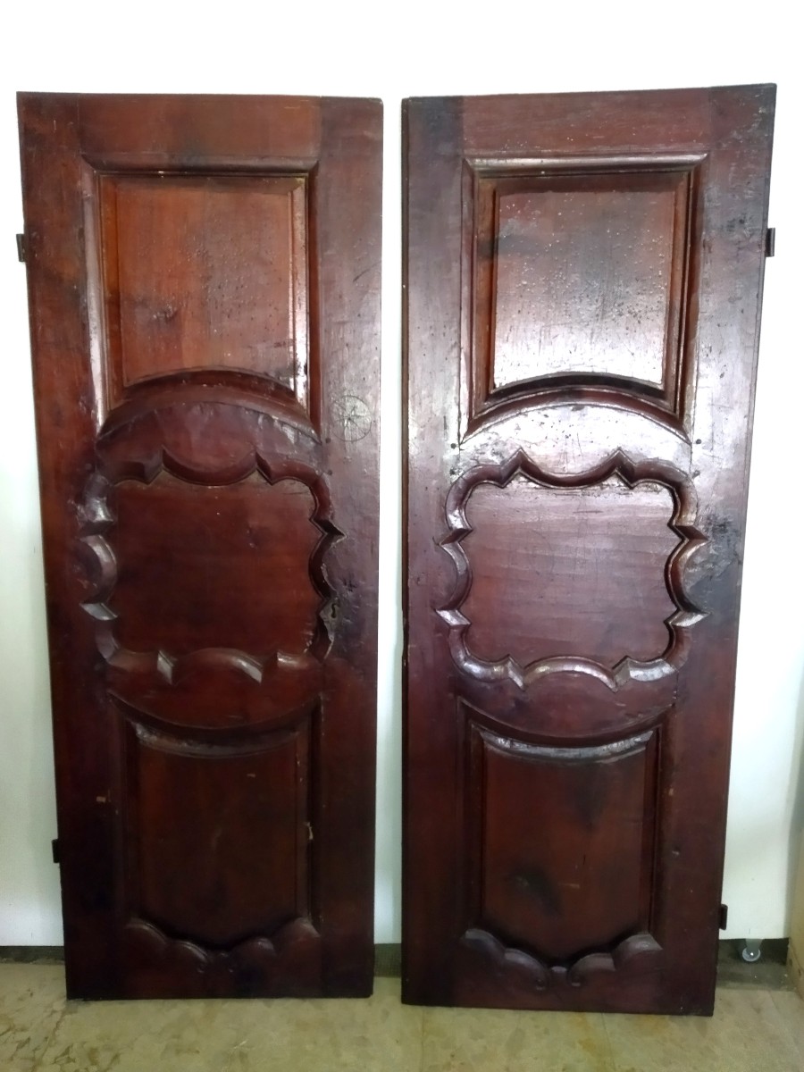 PORTES d'Armoire En Bois Massif  Epoque Louis XV Fin XVIII