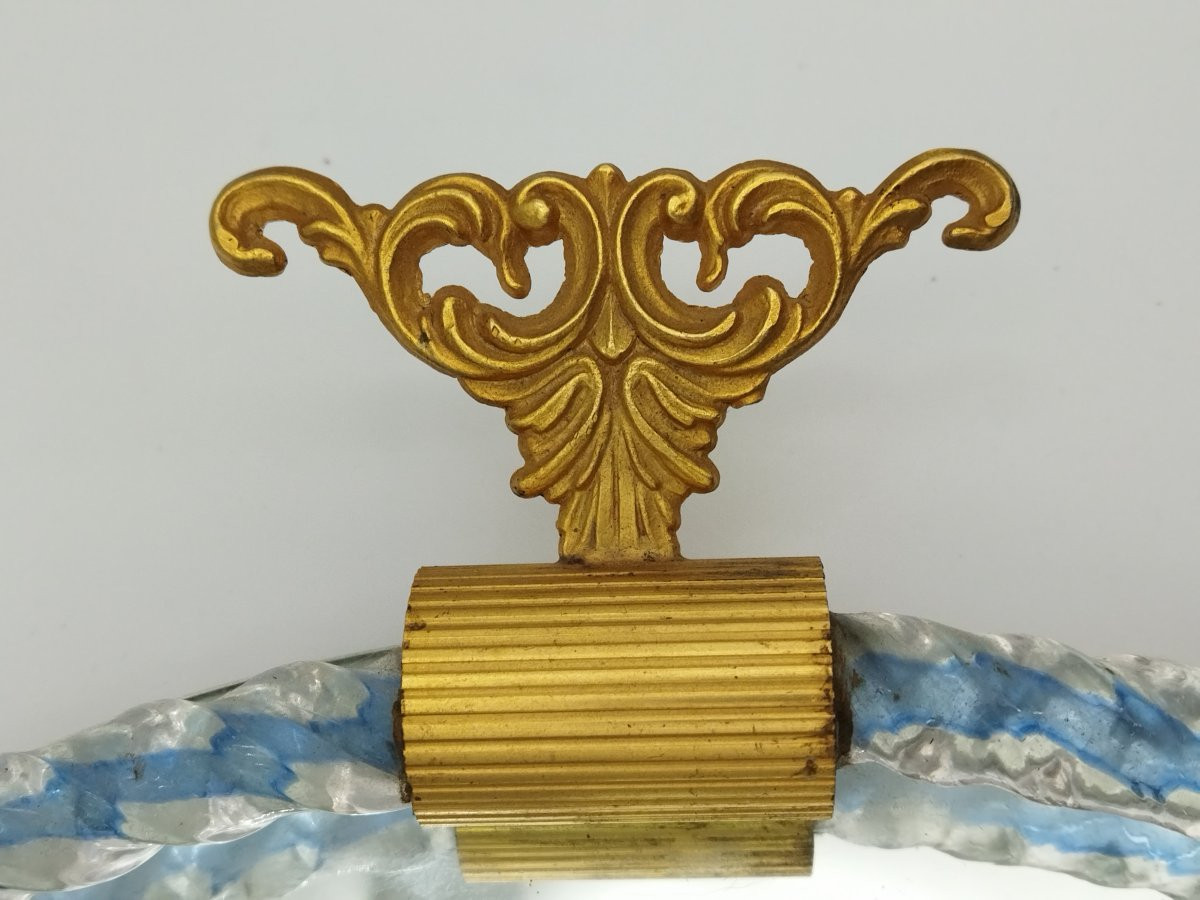 MURANO PLATEAU  MIROIR Vintage en Verre gravé de Scènes galantes du XVIII-photo-1