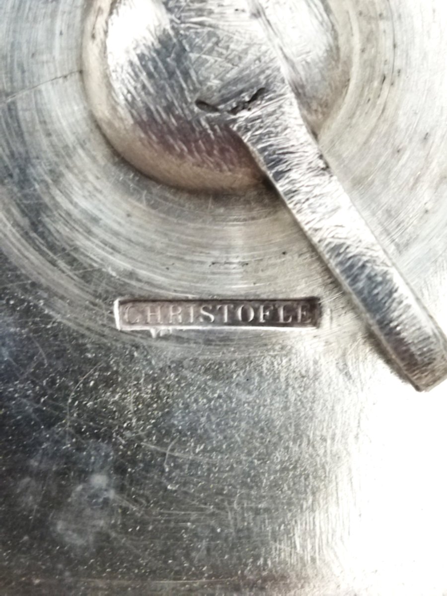 Christofle Antique Sauce Boat On A Silver-plated Foot Tableware-photo-6
