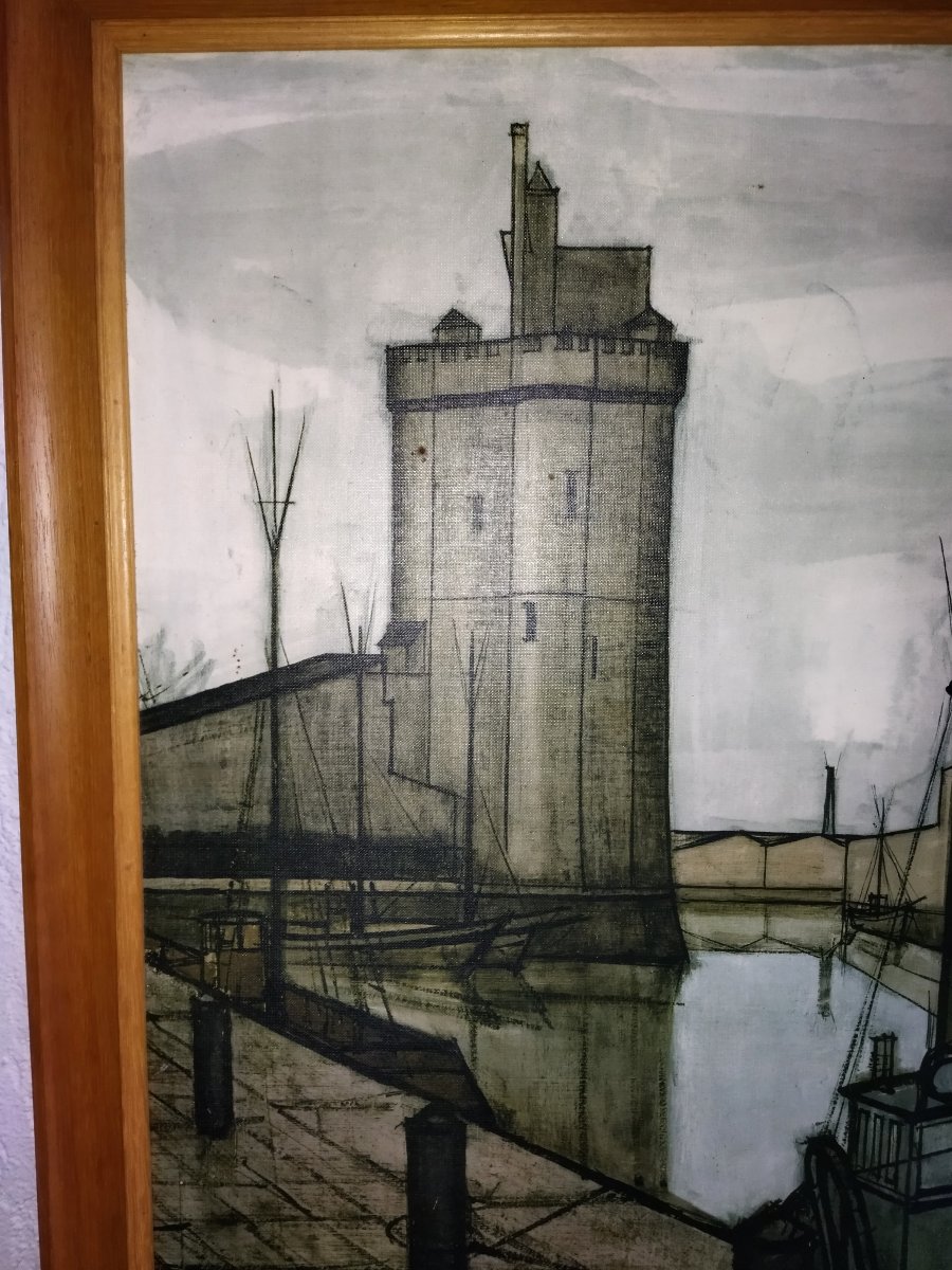 Bernard Buffet Canvas Print "la Rochelle" Braun Edition Garnier Gallery 1960-photo-3