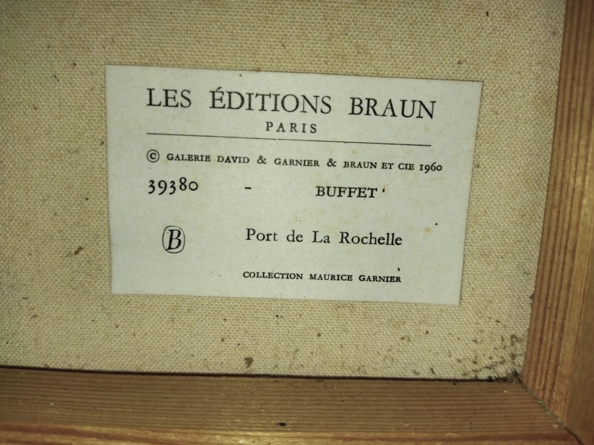 Bernard Buffet Canvas Print "la Rochelle" Braun Edition Garnier Gallery 1960-photo-5