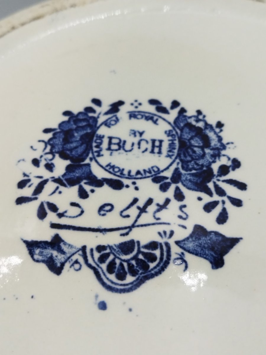 DELFT BOCH Holland Grand Pot couvert Bleu cobalt Motif Floral 35cms-photo-6