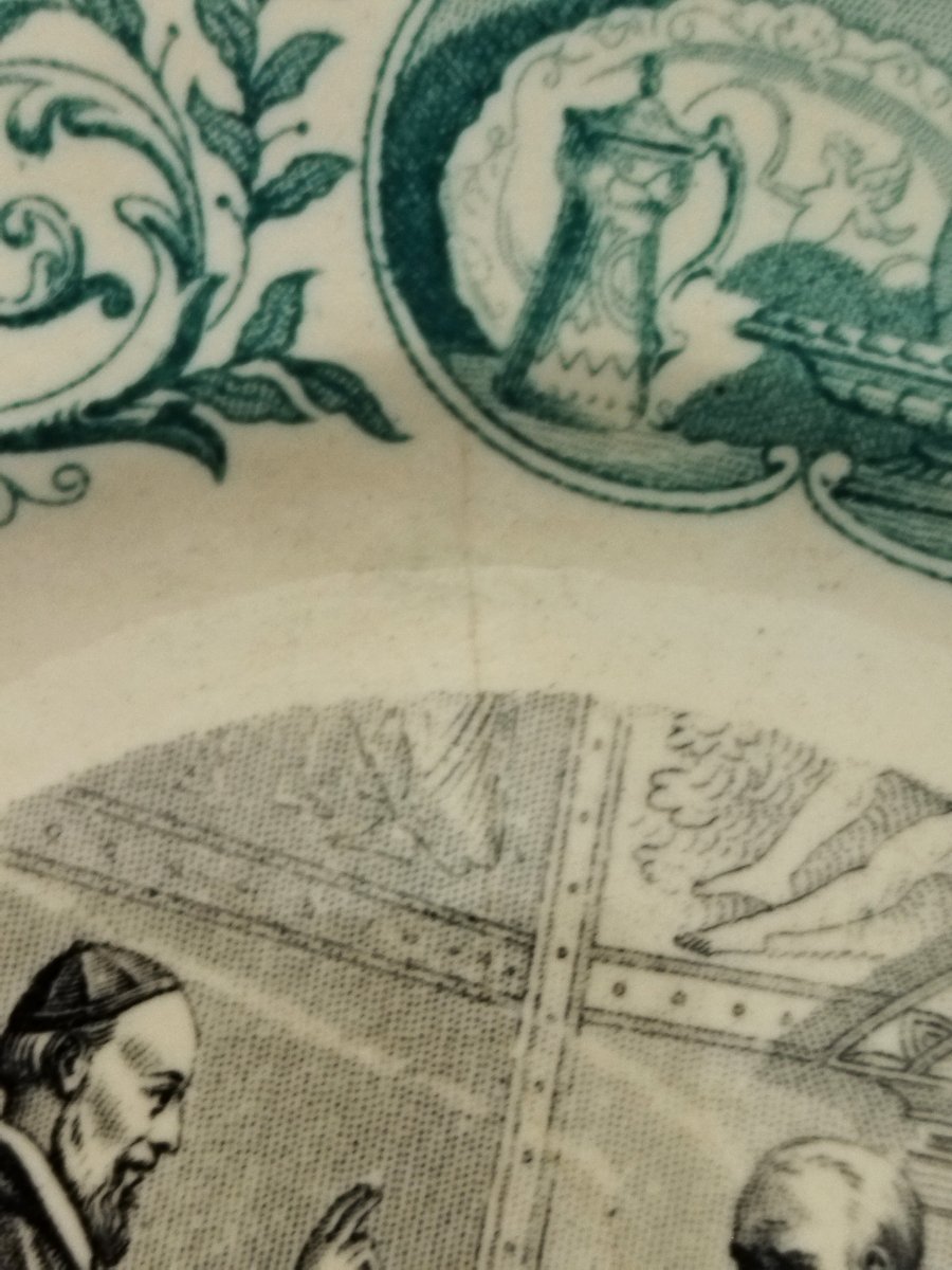 DIGOIN SARREGUEMINES Assiette Légendée "GALILÉE " Astronomie Mouvement de la Terre PROCES -photo-3