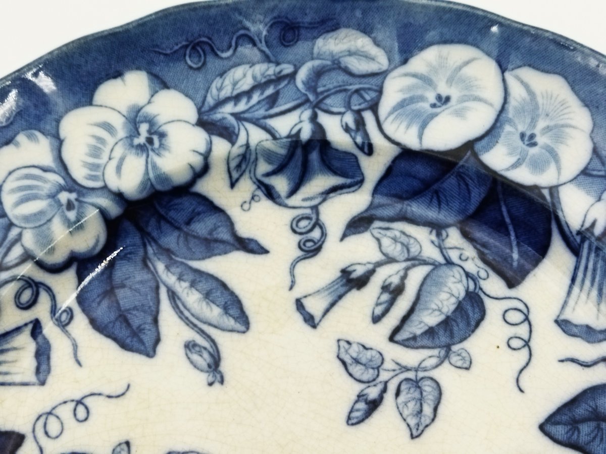 BORDEAUX VIEILLARD JOHNSTON Série de 8 Assiettes Faience Camaïeu Bleue 1860/1880 -photo-6