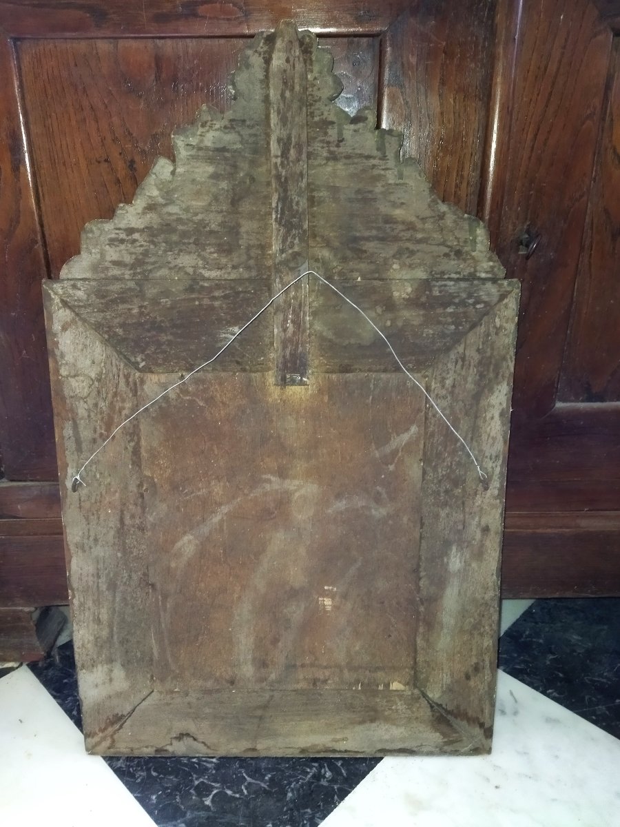 Napoleon III Mirror With Gilded Stamped Brass Frame And Beveled Glass, 19th Century-photo-1