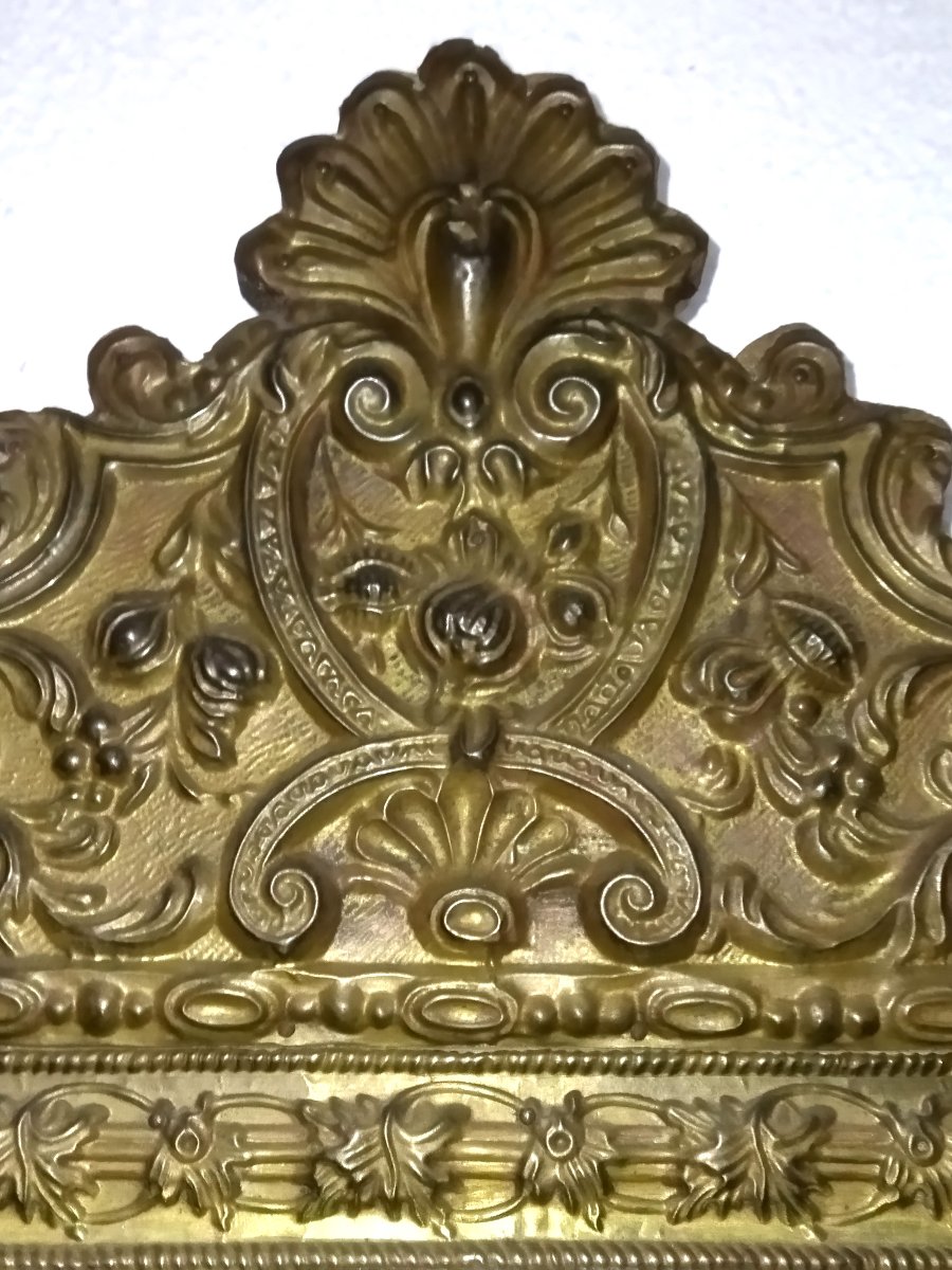 Napoleon III Mirror With Gilded Stamped Brass Frame And Beveled Glass, 19th Century-photo-7