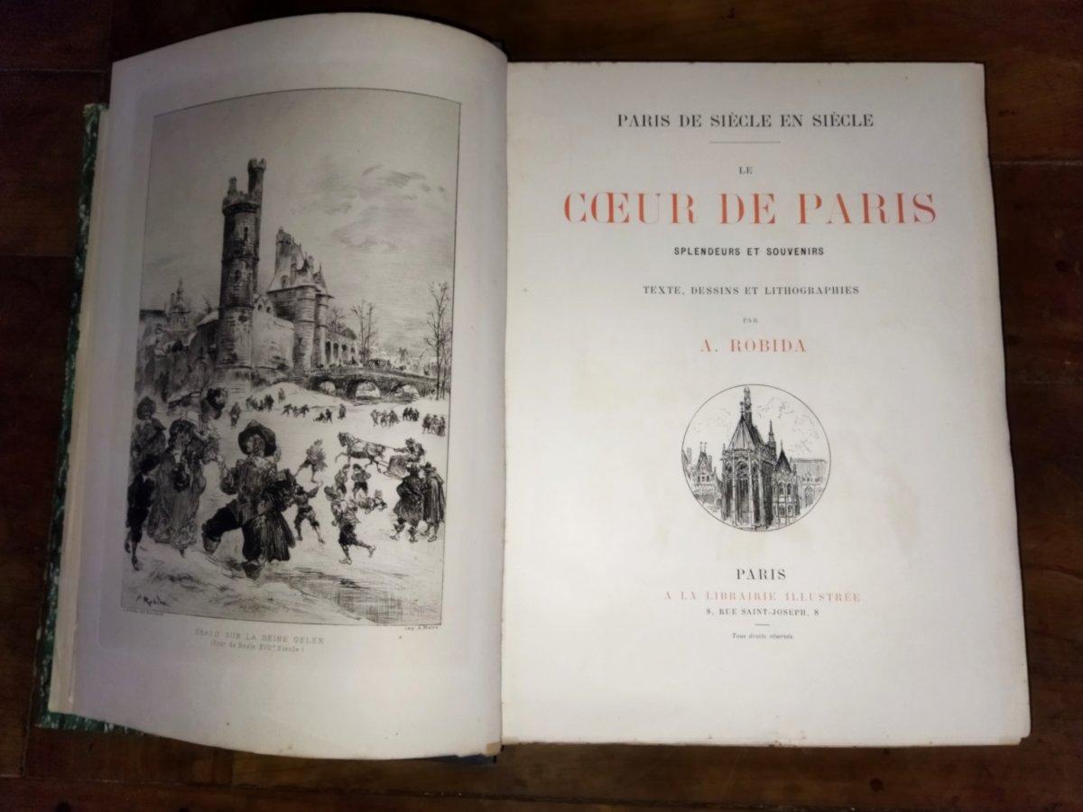 Robida Paris Illustrated Drawings Lithographs 19th Century Collection-photo-2