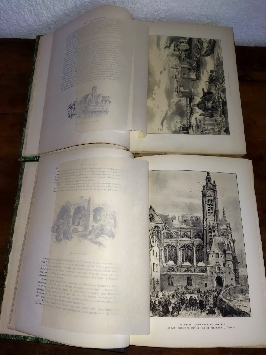 Robida Paris Illustrated Drawings Lithographs 19th Century Collection-photo-3