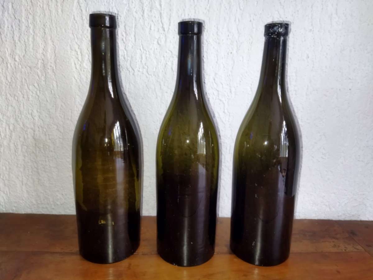 6  BOUTEILLES Anciennes Verre soufflé XIX-photo-5